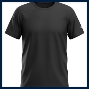NWOT Mens Black Short Sleeve Performance Running Shirt Reflective Accents  XL